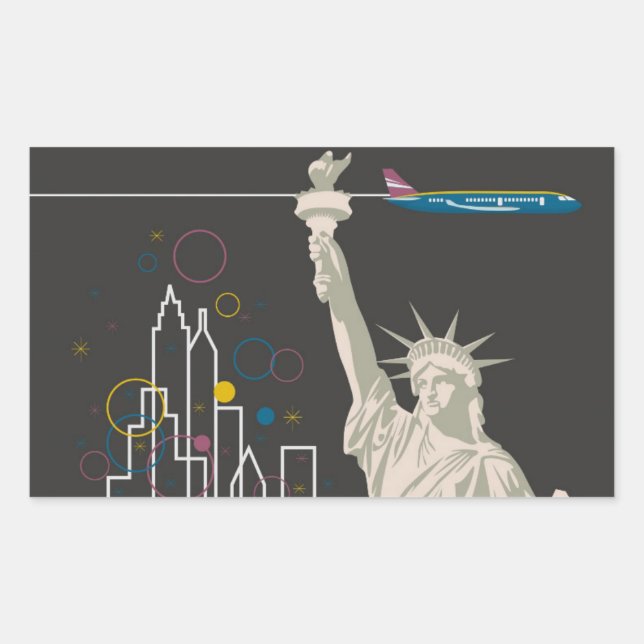 New York Rectangular Sticker (Front)
