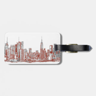 New York red black Luggage Tag