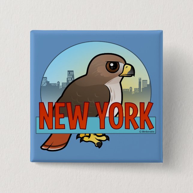 New York Red-tailed Hawk Button (Front)