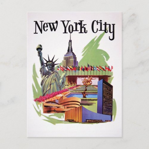 New York Restored USA Vintage Poster Postcard