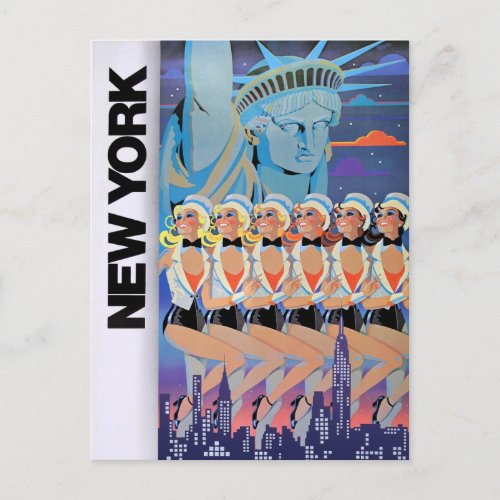 New York Restored USA Vintage Poster Postcard