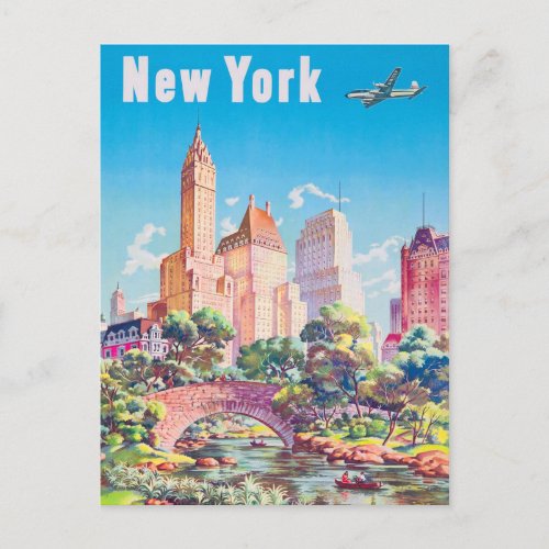 New York Restored USA Vintage Poster Postcard