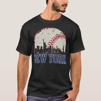New York Retro Baseball Lover Met At Game Day T-Shirt