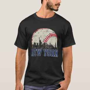 New York Retro Baseball Lover Met At Game Day T-Shirt