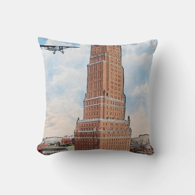 New York: Ritz Tower Throw Pillow (Front)