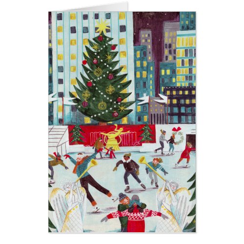 New York Rockefeller center Christmas big Holiday Card