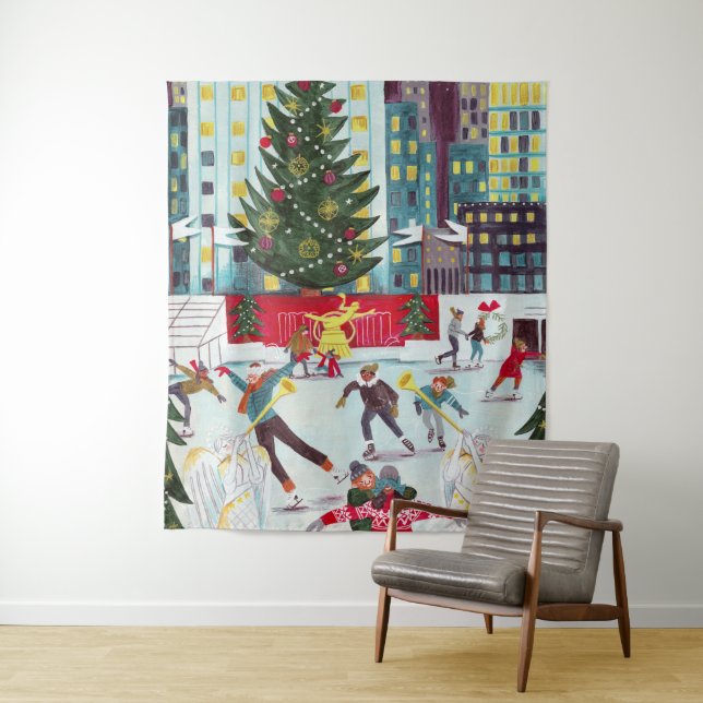 New York Rockefeller center Christmas skating  Tapestry (In Situ)