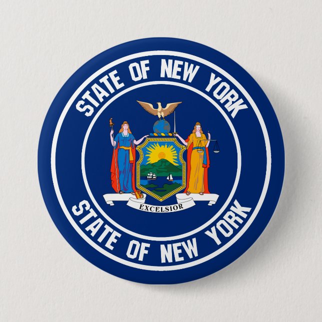 New York Round Emblem Button (Front)