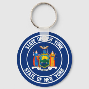 New York Round Emblem Keychain