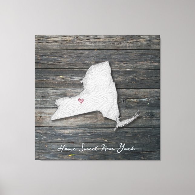 New York Rustic Stretched Canvas Print (Front)