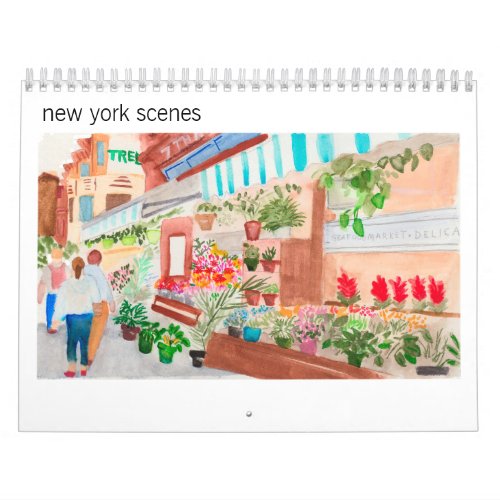 New York Scenes Watercolor Calendar