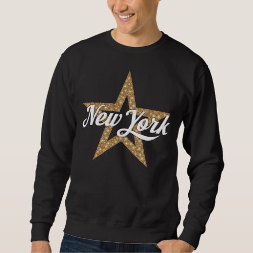 New York Script With Star White Type Sweatshirt