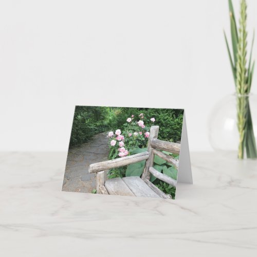 New York Shakespeare Garden Central Park Bench NYC Card