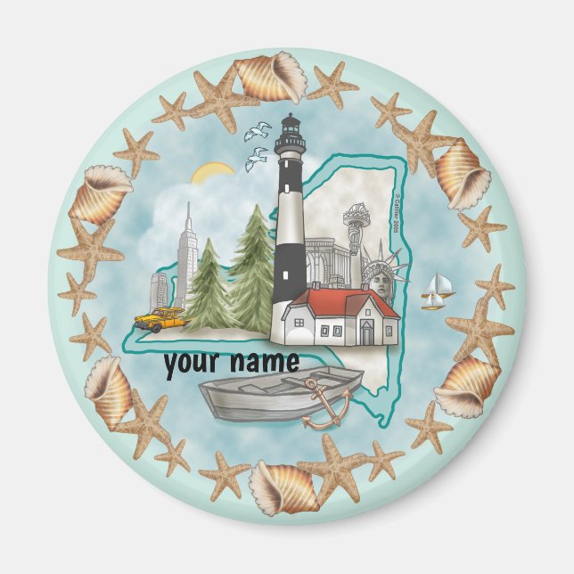 New York Shells Lighthouse  Magnet (Front)