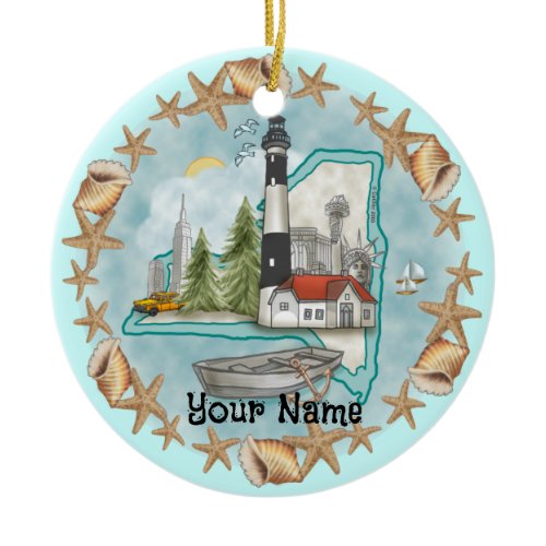 New York Shells Lighthouse  Ornament