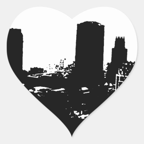 New York Silhouette Heart Sticker