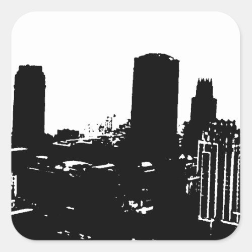 New York Silhouette Square Sticker