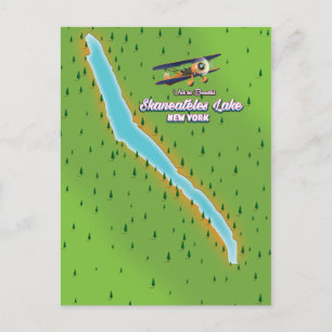 new york Skaneateles Lake map Postcard