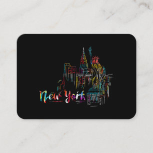 New York Sky Heartbeat Statue of Liberty I Love Ne Business Card
