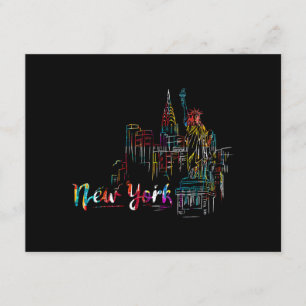New York Sky Heartbeat Statue of Liberty I Love Ne Enclosure Card