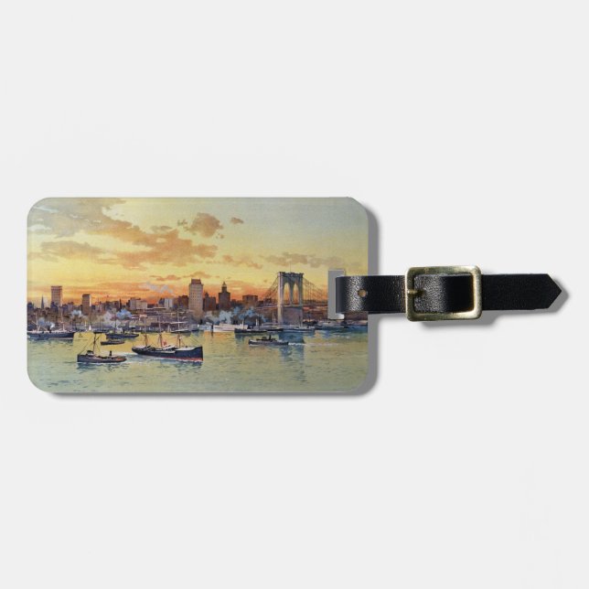 NEW YORK SKYLINE 1896 LUGGAGE TAG (Front Horizontal)