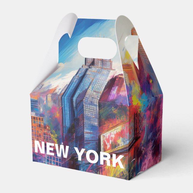 New York Skyline Abstract Art Favor Boxes (Front Side)