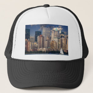 New York Skyline and the Manhattan Hudson River Trucker Hat
