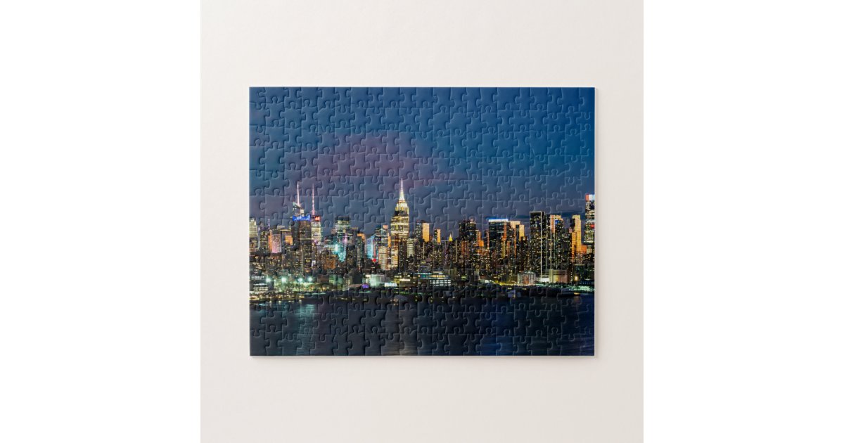 New York Skyline at night 2023 Jigsaw Puzzle | Zazzle