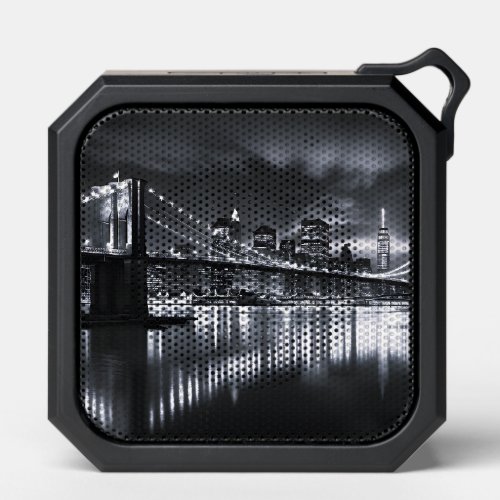New York Skyline Brooklyn Bridge Monochrome Night Bluetooth Speaker