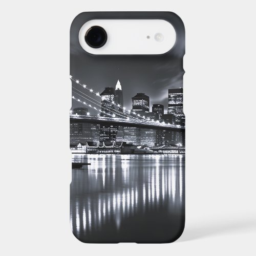 New York Skyline Brooklyn Bridge Monochrome Night iPhone 17 Air Case