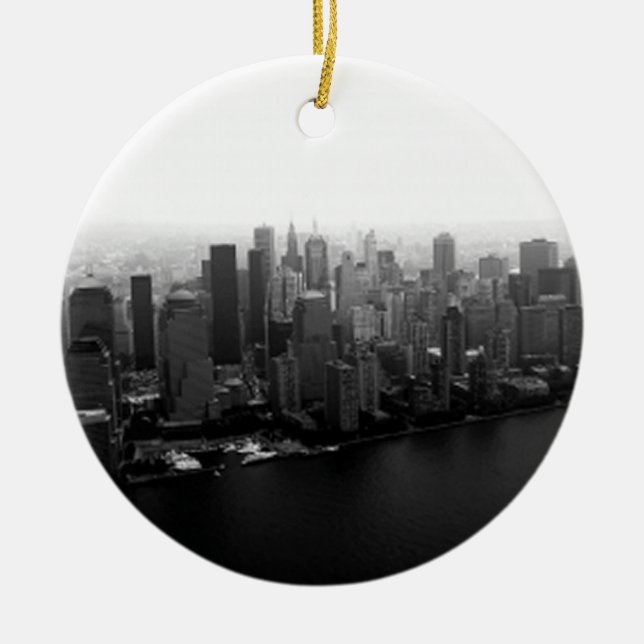 New York Skyline Ceramic Ornament (Front)
