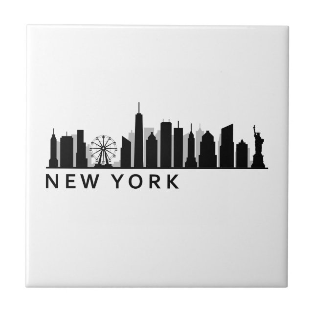 New York Skyline Ceramic Tile (Front)