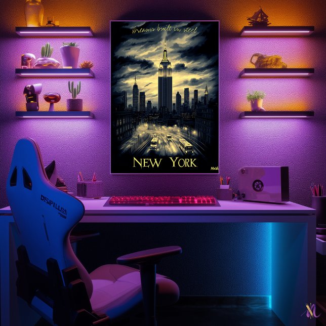 New York Skyline - Charcoal Monochrome Art - Urban Poster (Creator Uploaded)