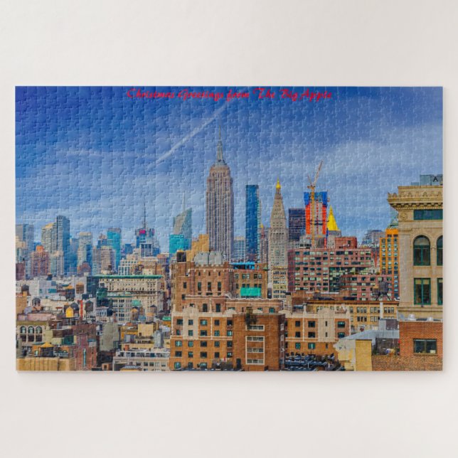 New York Skyline.Christmas Greetings Jigsaw Puzzle (Horizontal)