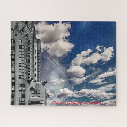 New York SkylineChristmas Greetings Jigsaw Puzzle