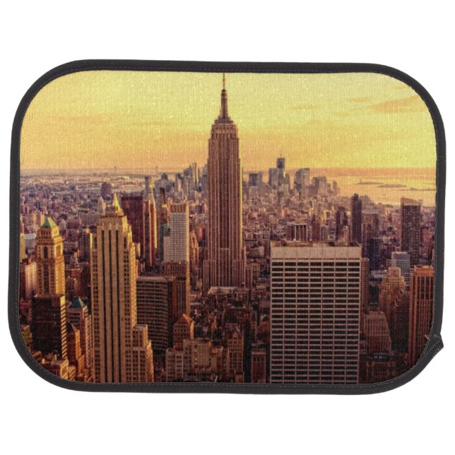 New York skyline city with Empire State Car Floor Mat (Rear)
