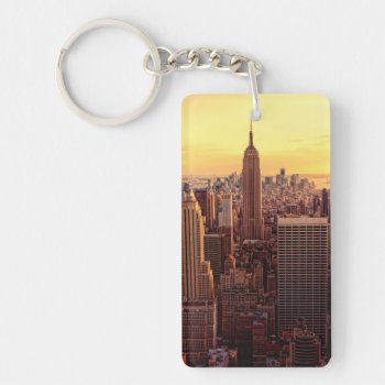 New York Skyline City With Empire State Keychain by iconicnewyork at Zazzle
