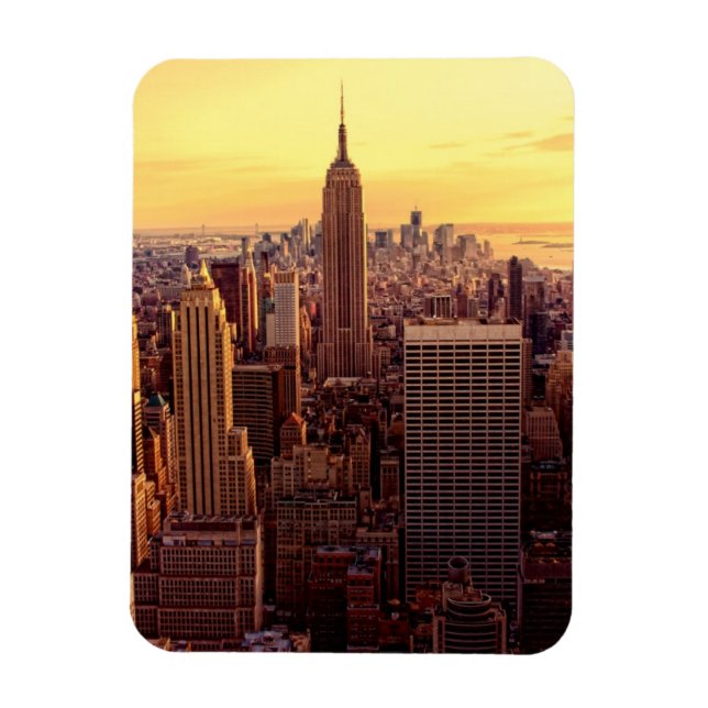New York skyline city with Empire State Magnet (Vertical)
