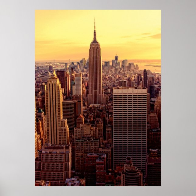 New York skyline city with Empire State Poster (Front)