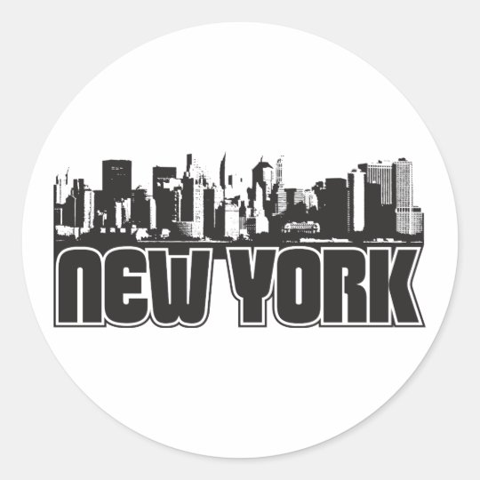 New York Skyline Classic Round Sticker