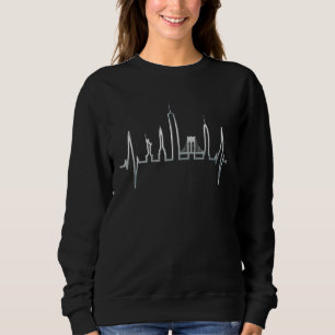 New York Skyline Heartbeat Love Statue Of Liberty  Sweatshirt