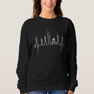 New York Skyline Heartbeat Love Statue Of Liberty Sweatshirt