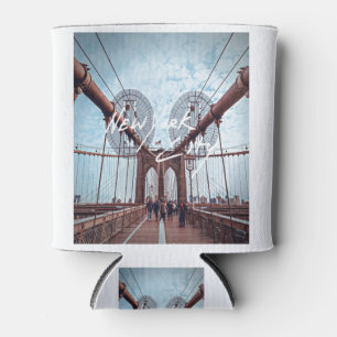 New York Skyline Heartbeat Statue of Liberty Can Cooler