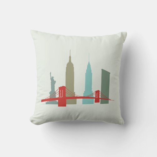 New York Skyline Historic Landmark Architecture Throw Pillow