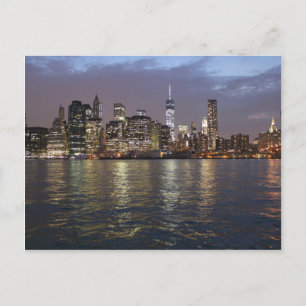 New York Skyline Hudson River World Trade Center Postcard