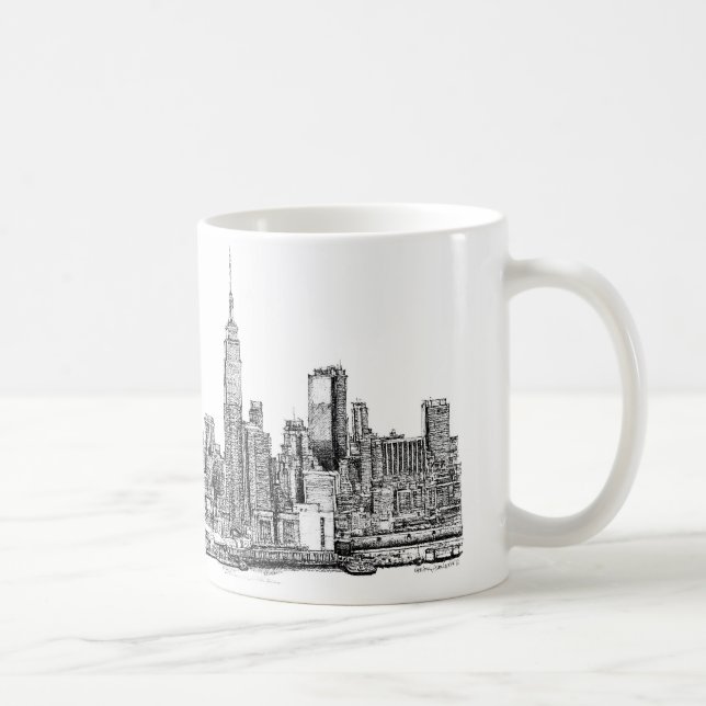 New York skyline ink Coffee Mug (Right)