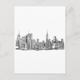 New York skyline ink Postcard