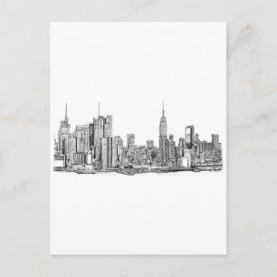 New York skyline ink Postcard