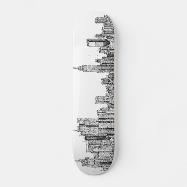 New York skyline ink skateboard (Front)