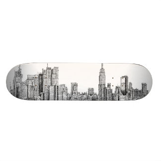 New York skyline ink skateboard Deck